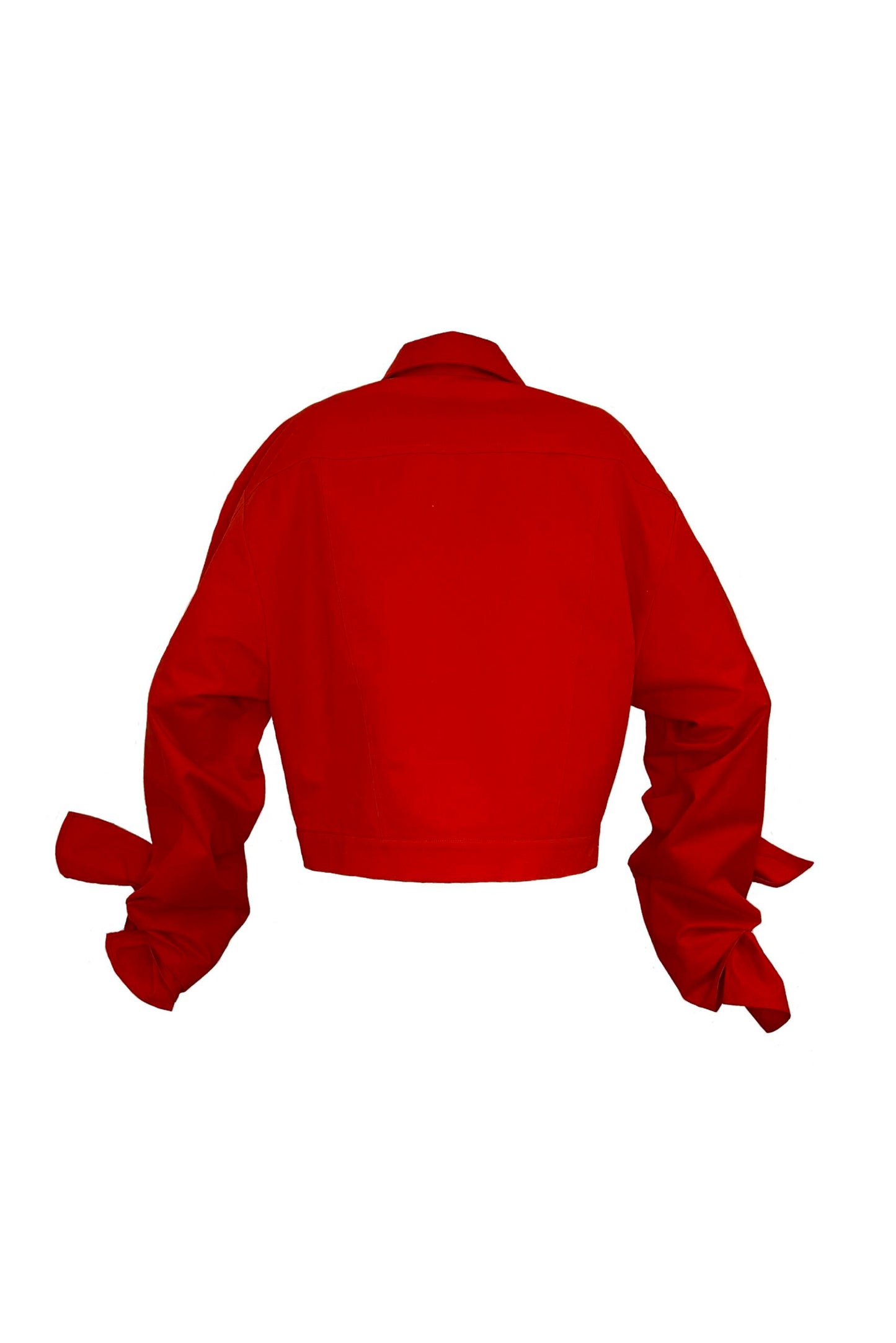 Bow Sleeve Denim Jacket ARLO / jewel red