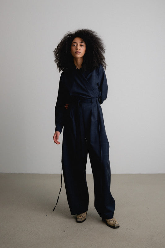 Wrap Top STORMA / gloom check