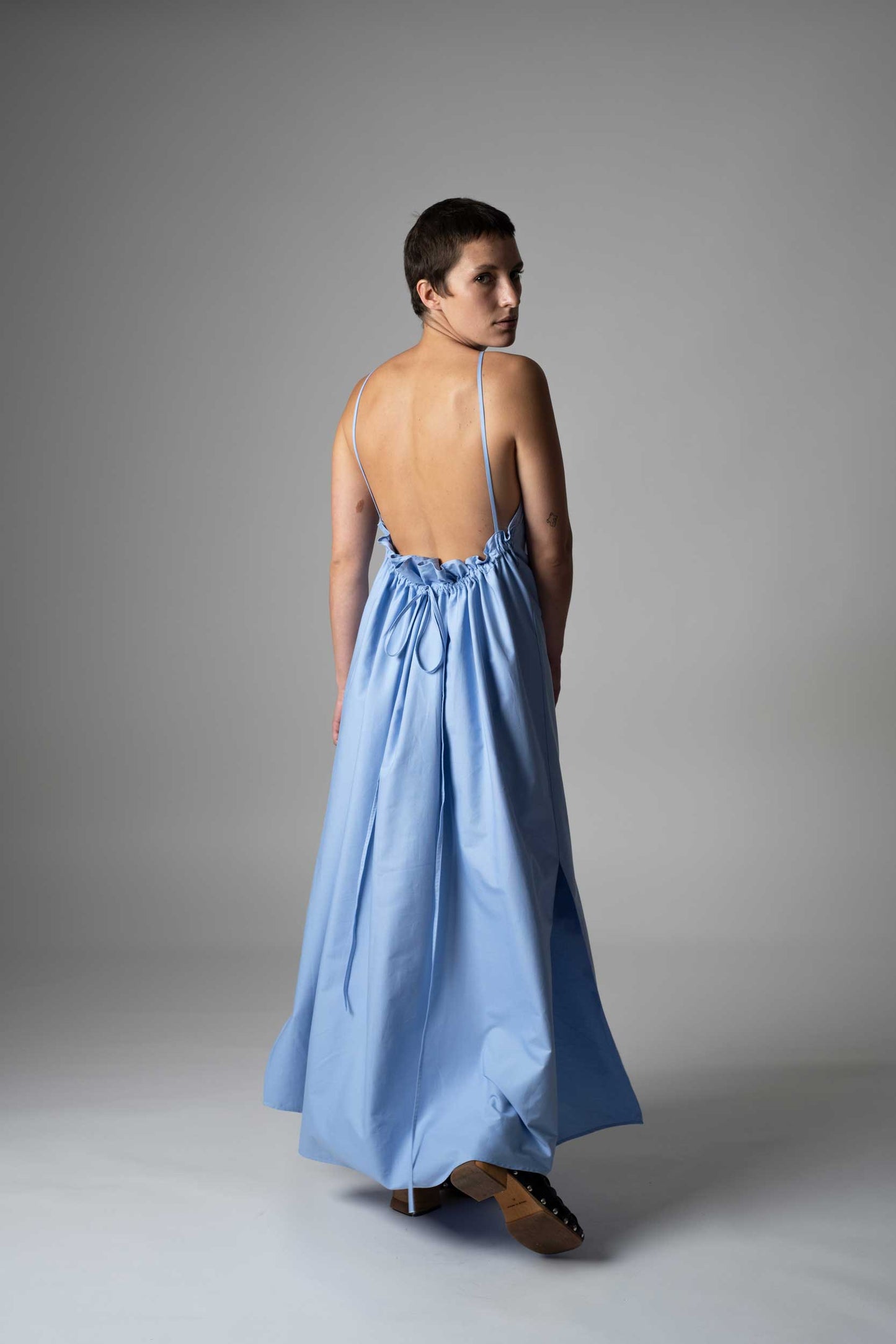 Kleid baumwolle blau unisex faire Produktion