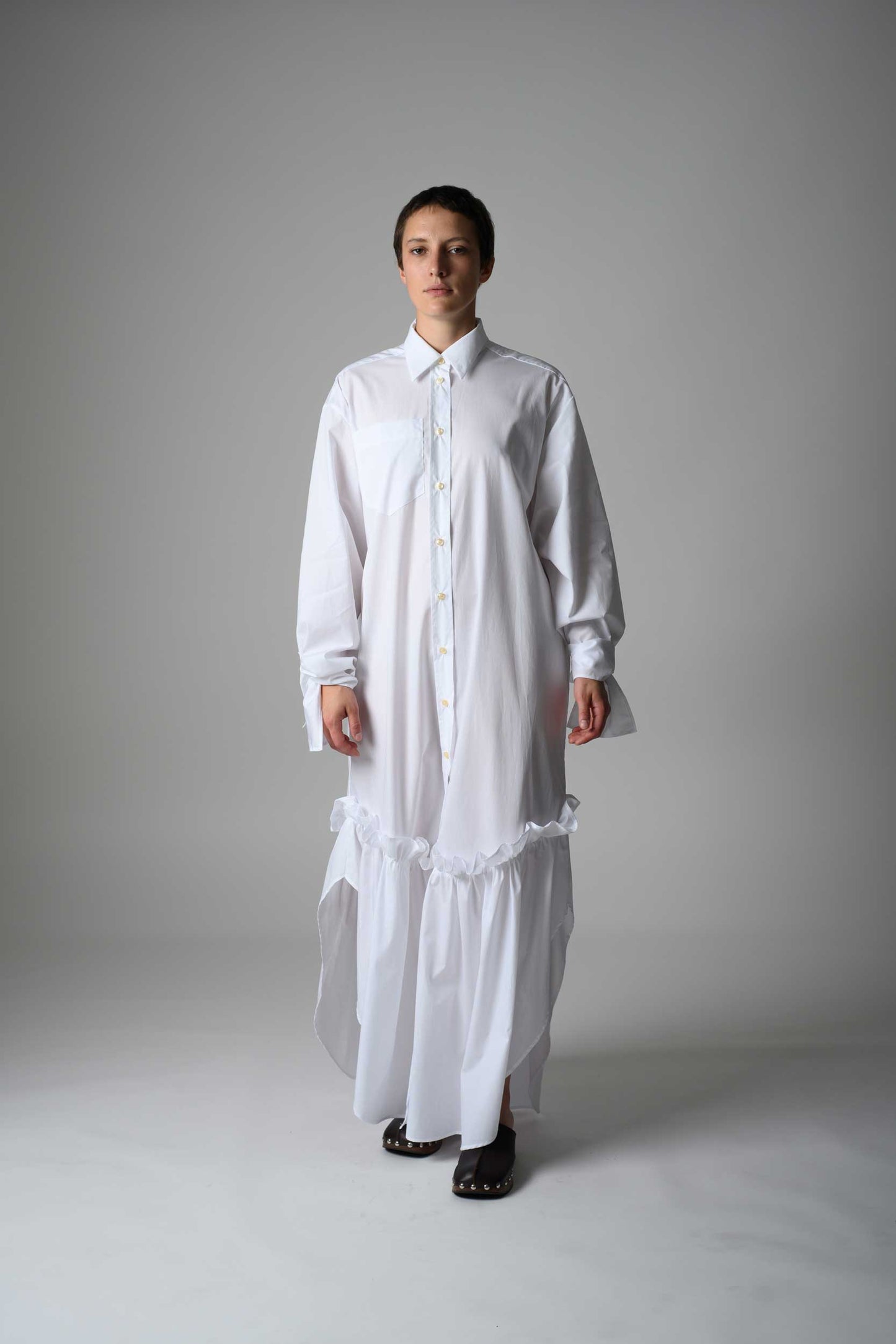 Bow Sleeve Ruffle Dress CAKE / paper