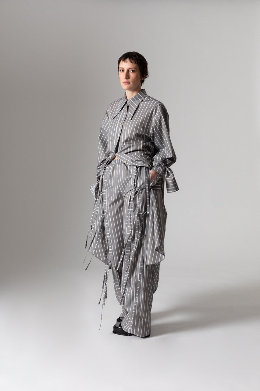 hose gestreift grau baumwolle unisex faire Produktion