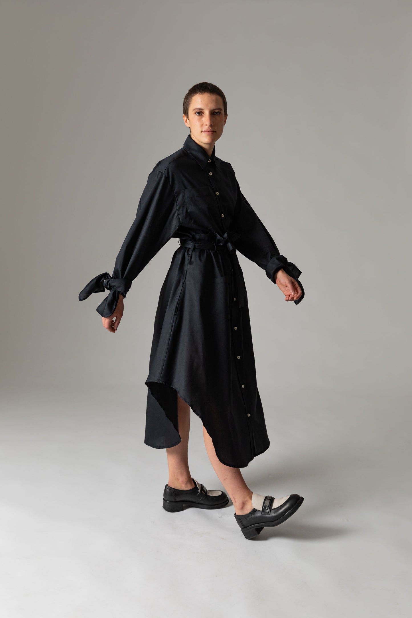 Bow Sleeve Crop Shirt DUSK / eclipse black