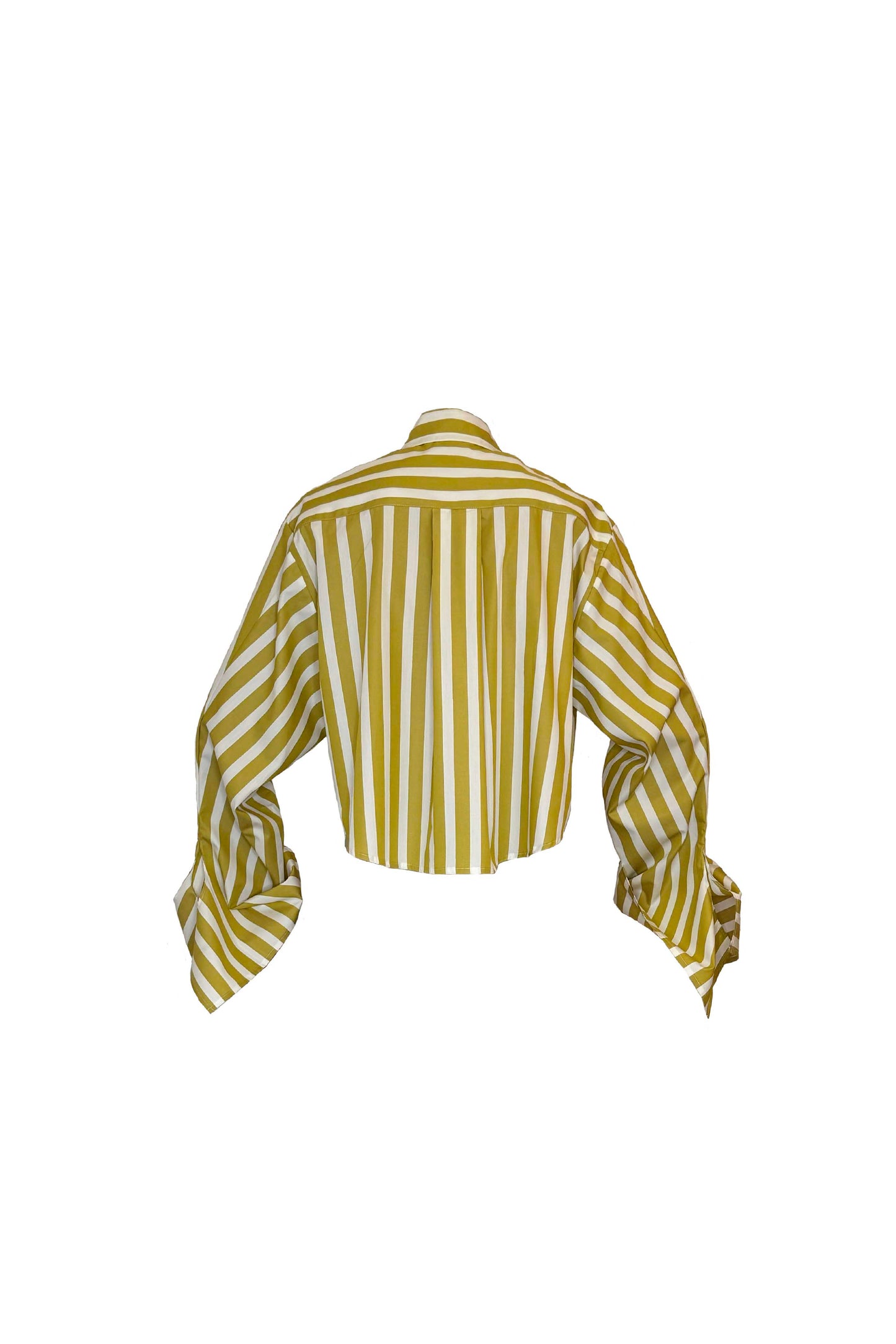 Bow Sleeve Crop Shirt DUSK / golden kiwi stripe