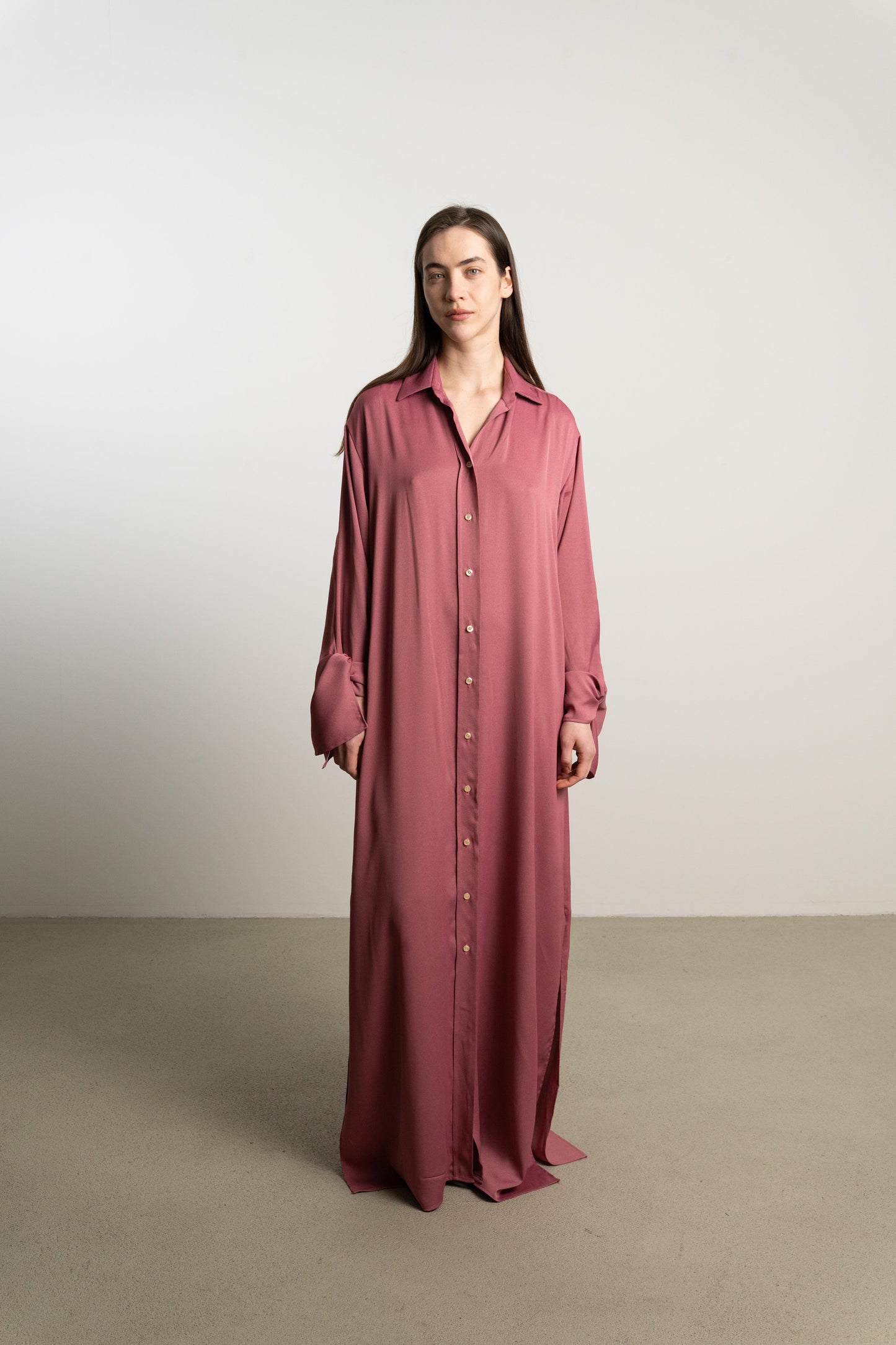 Bow Sleeve Maxi Dress LAZA / praliné