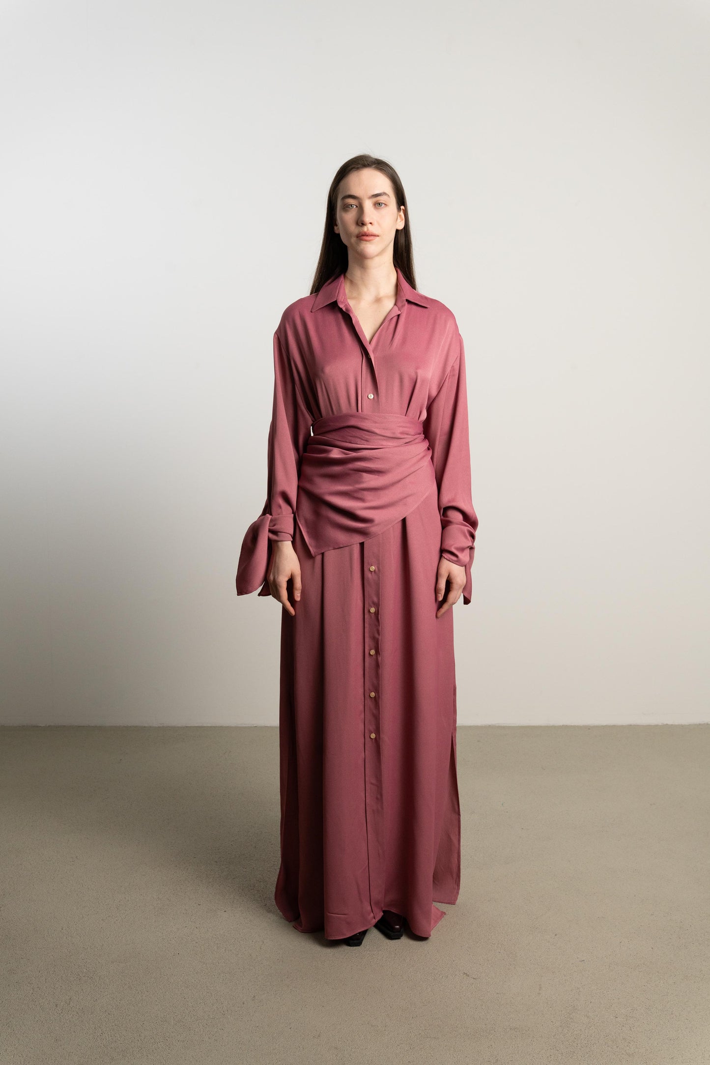 Bow Sleeve Maxi Dress LAZA / praliné