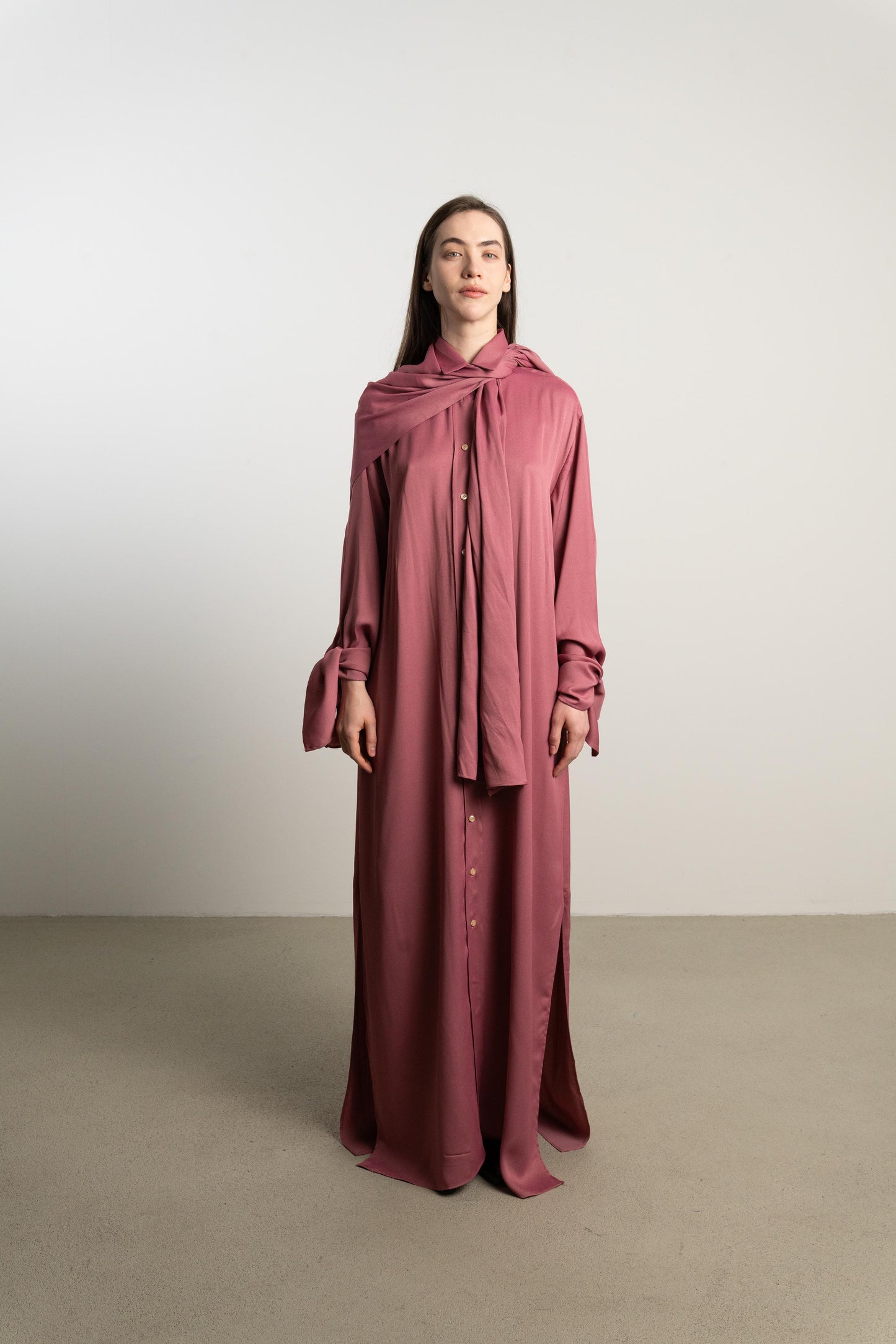 Bow Sleeve Maxi Dress LAZA / praliné
