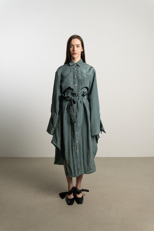 Bow Sleeve Crop Shirt DUSK / tea