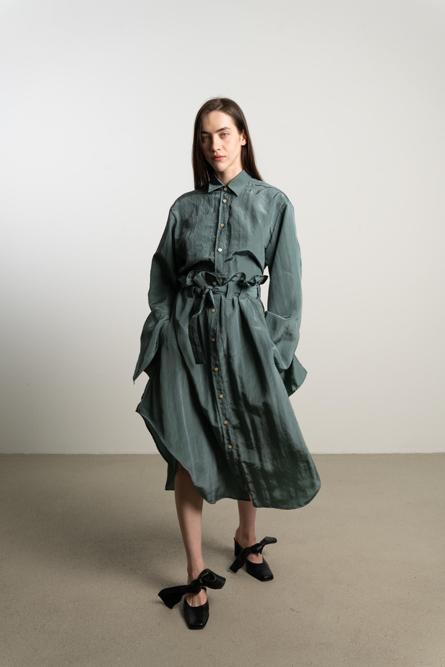 ADVENT SALE 3.12. / Bow Sleeve Crop Shirt DUSK / tea