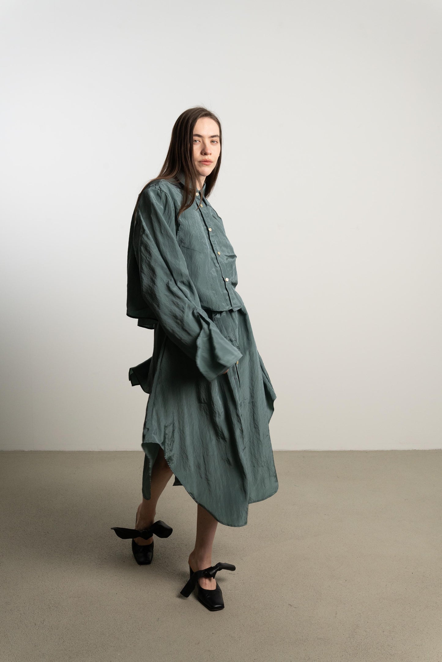 Bow Sleeve Crop Shirt DUSK / tea