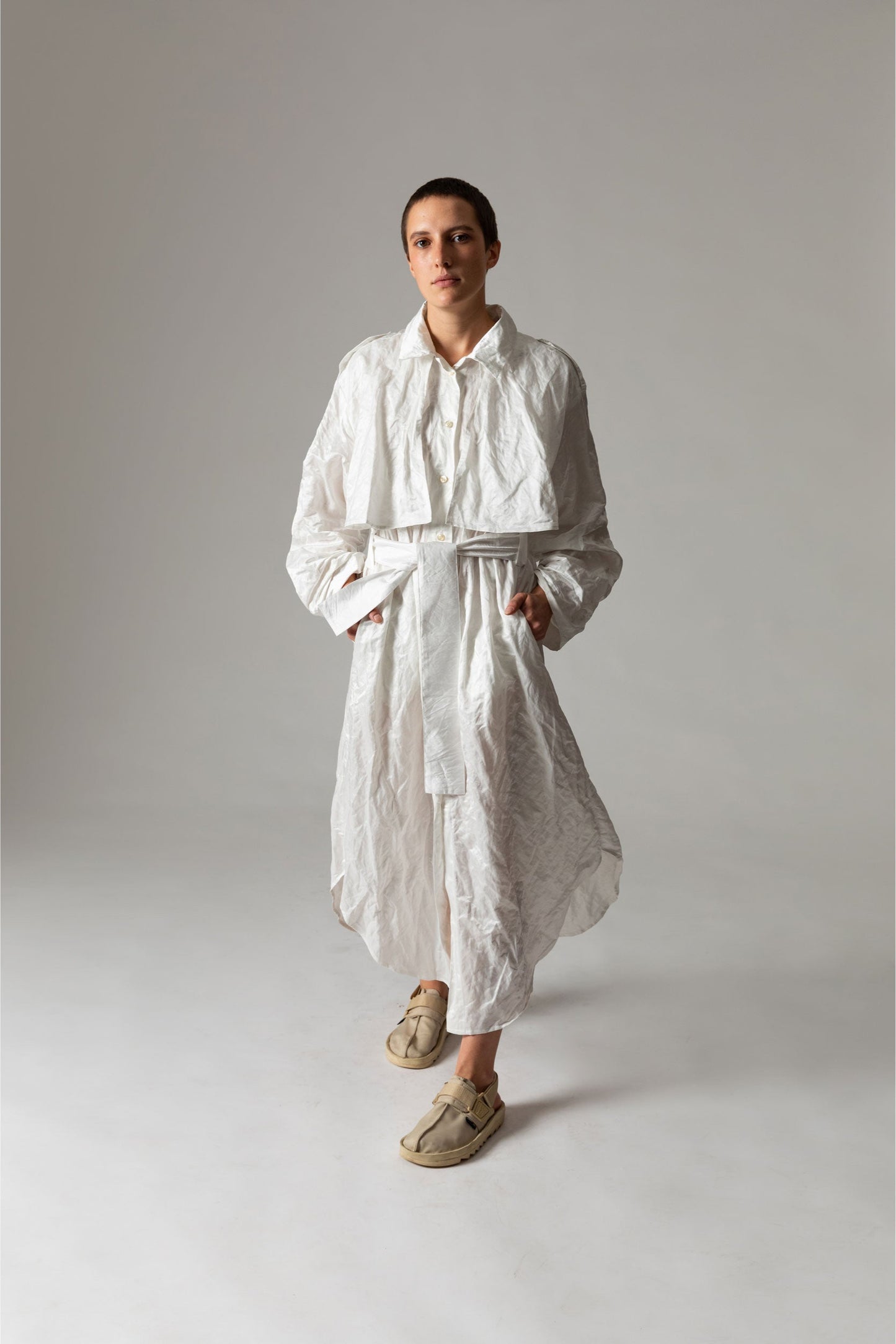 Trench Dress RAIN / whipped cream