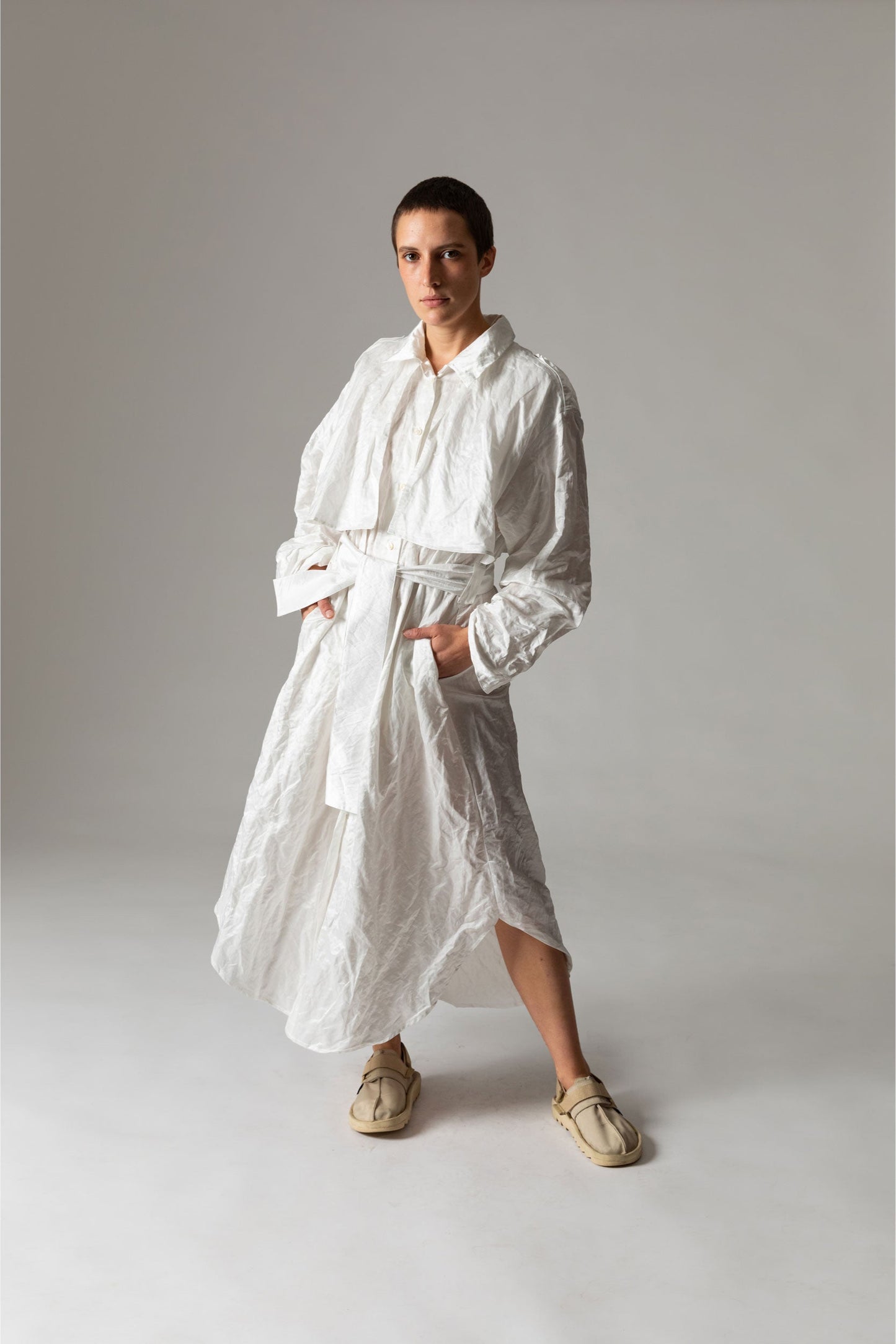 Trench Dress RAIN / whipped cream