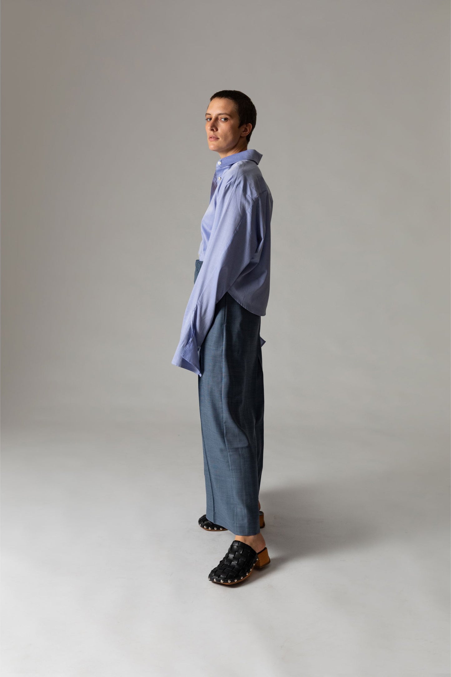 Wide Elastic Pants / wooly dove