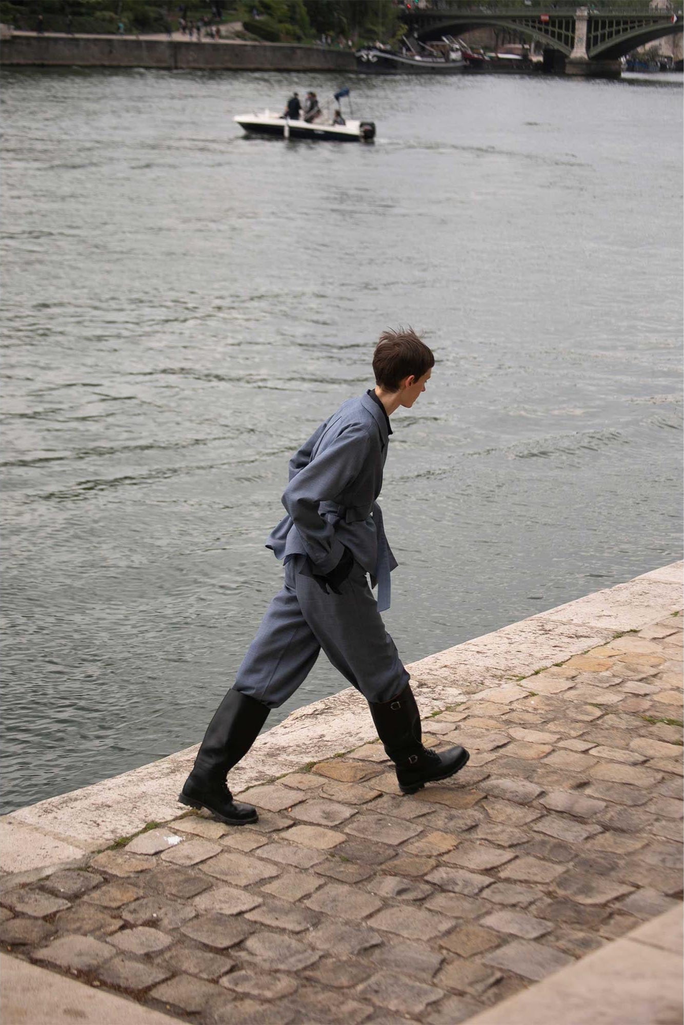 hose grau wolle unisex faire Produktion