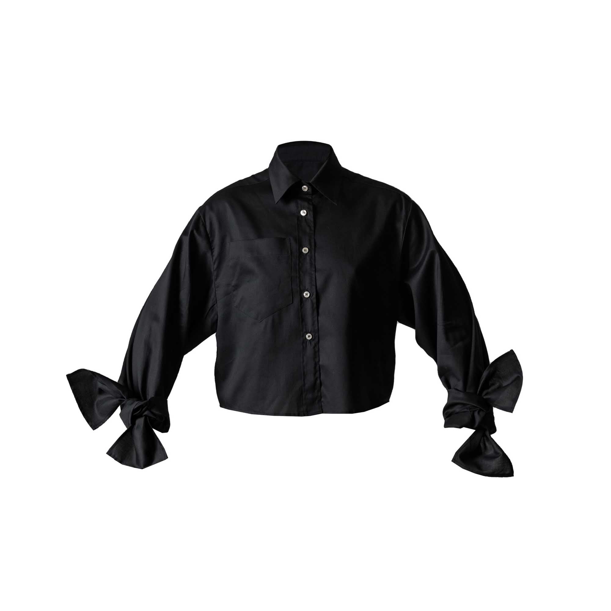 Bow Sleeve Crop Shirt DUSK / eclipse black
