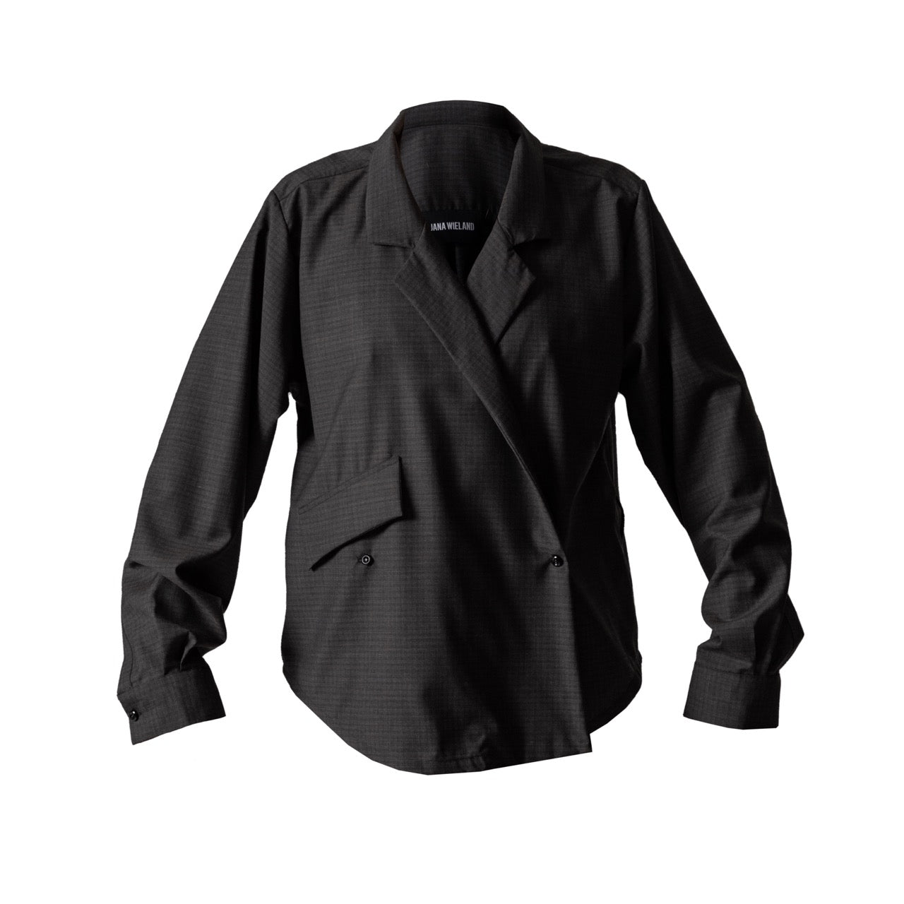 Wrap Revers Shirt RAVEN / mudd bath