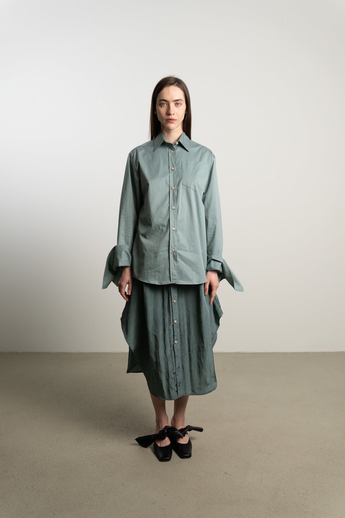 Bow Sleeve Shirt DAWN / washed cloud