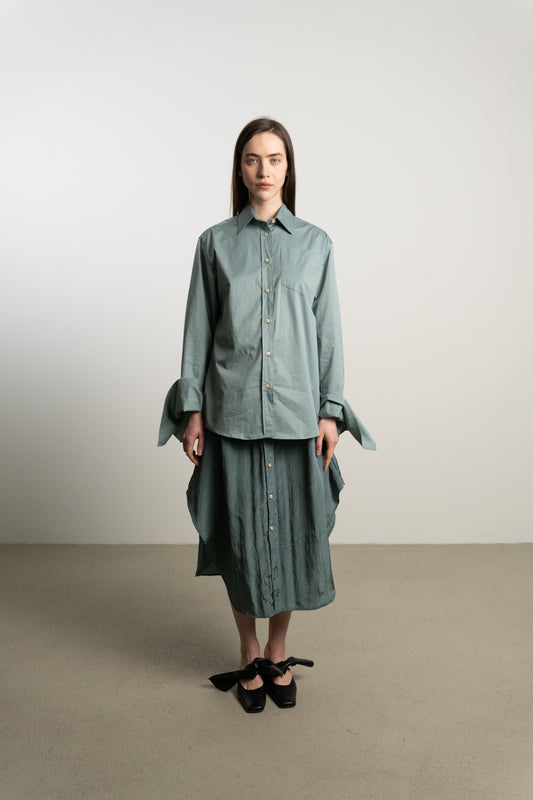 Bow Sleeve Shirt DAWN / washed cloud