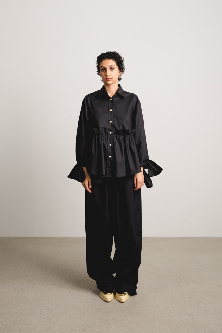 Bow Sleeve Ruffle Shirt SLICE / eclipse