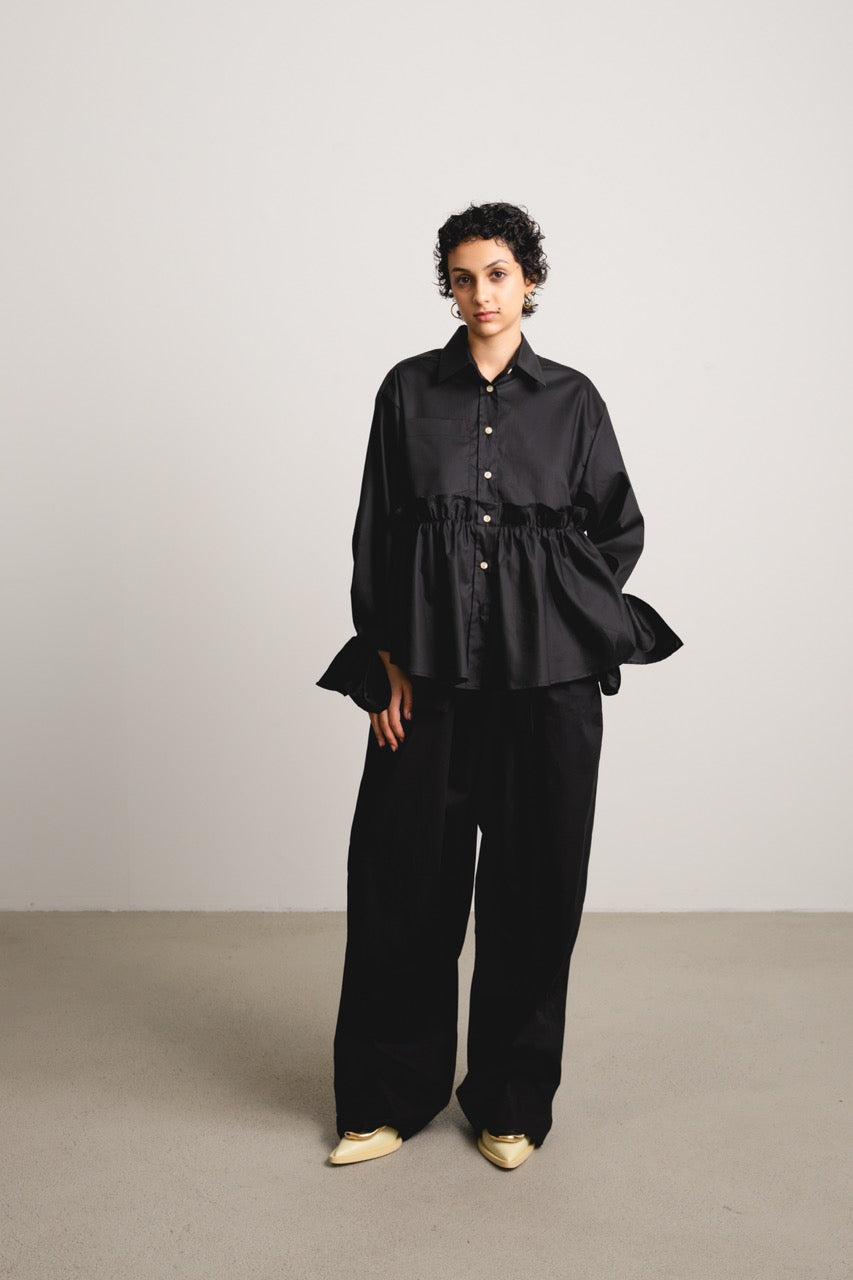 Bow Sleeve Ruffle Shirt SLICE / eclipse