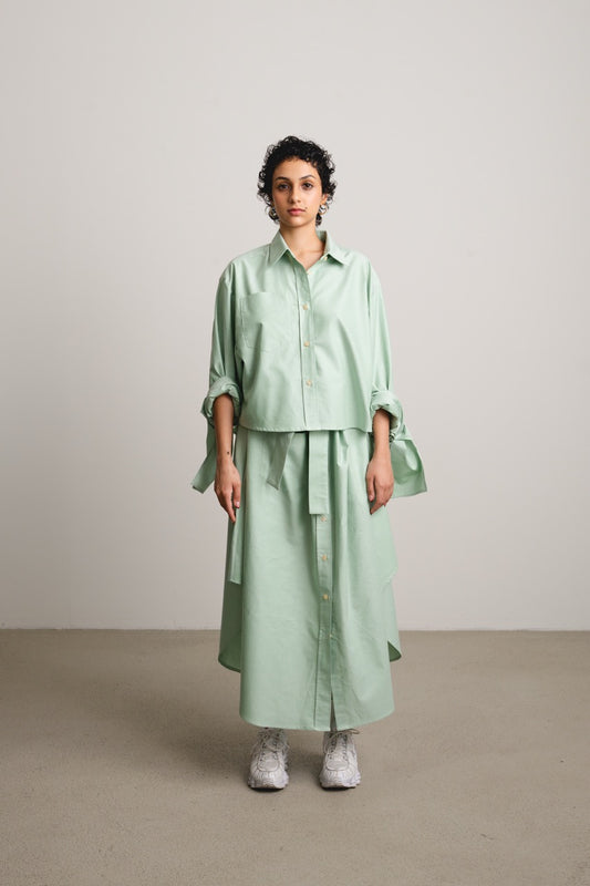 Bow Sleeve Crop Shirt DUSK / grass