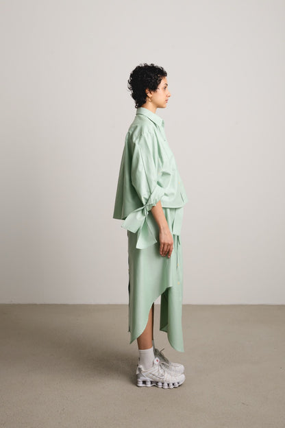 Bow Sleeve Crop Shirt DUSK / grass