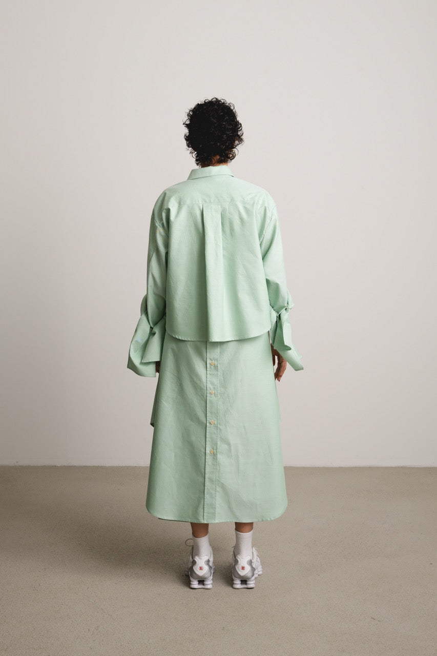 Bow Sleeve Crop Shirt DUSK / grass