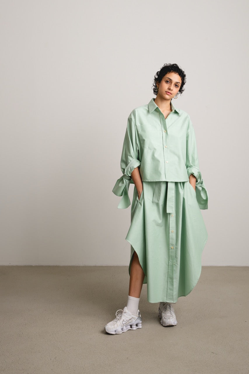 Bow Sleeve Crop Shirt DUSK / grass