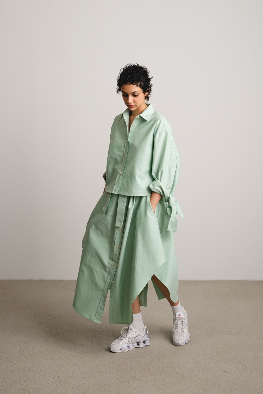 Bow Sleeve Crop Shirt DUSK / grass