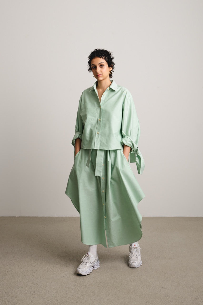 Bow Sleeve Crop Shirt DUSK / grass