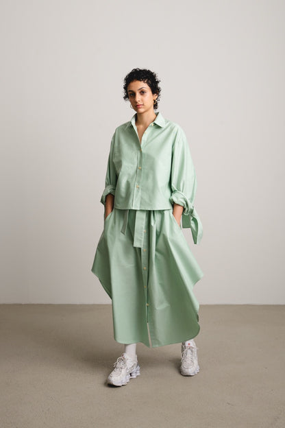 Bow Sleeve Crop Shirt DUSK / grass