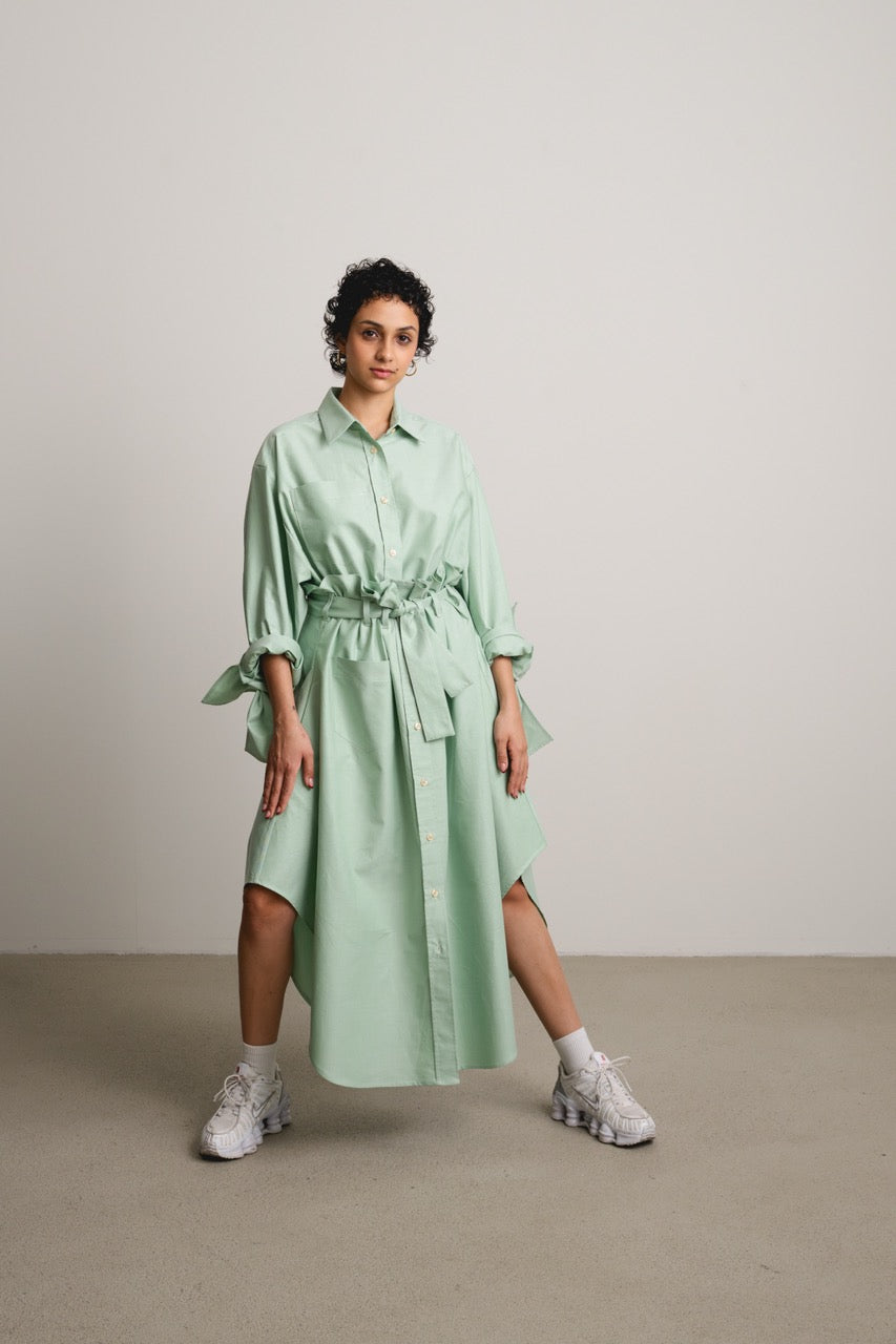 Bow Sleeve Shirt DAWN / grass stripe