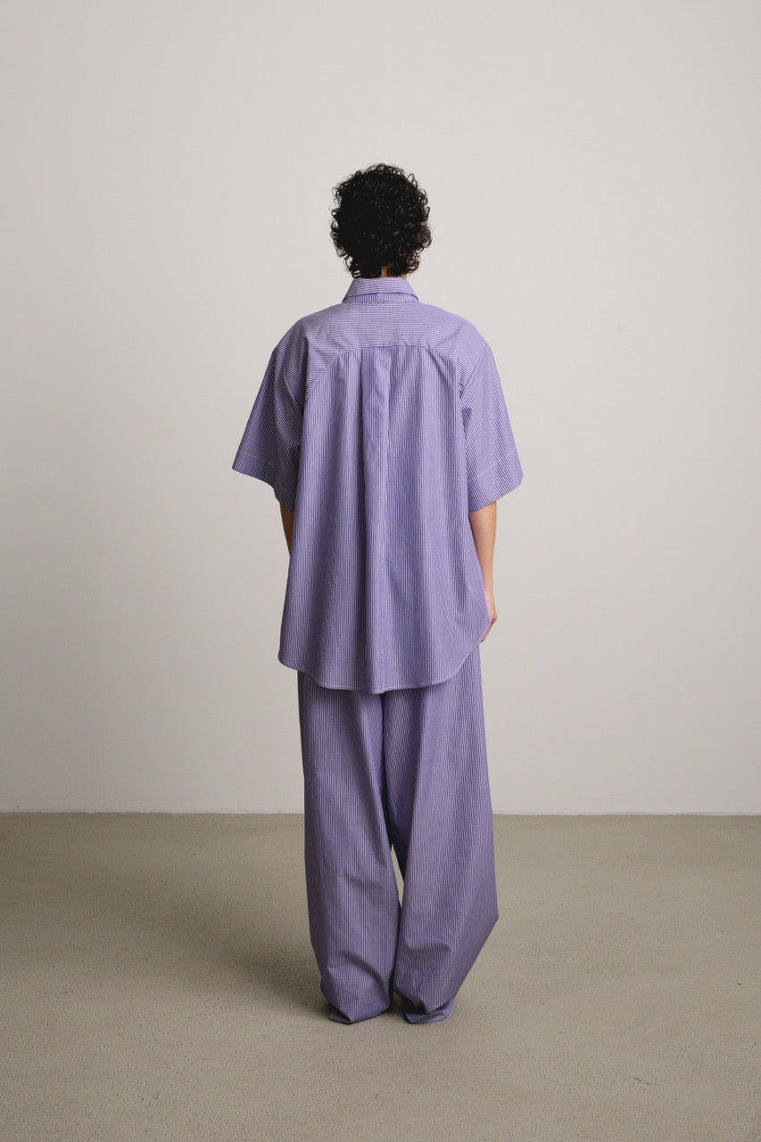 Wavy Yoke Shirt SL DREAMY / blueberry stripes