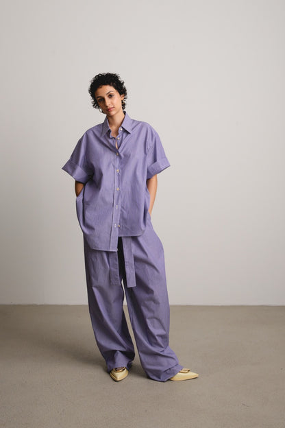 Wavy Yoke Shirt SL DREAMY / blueberry stripes