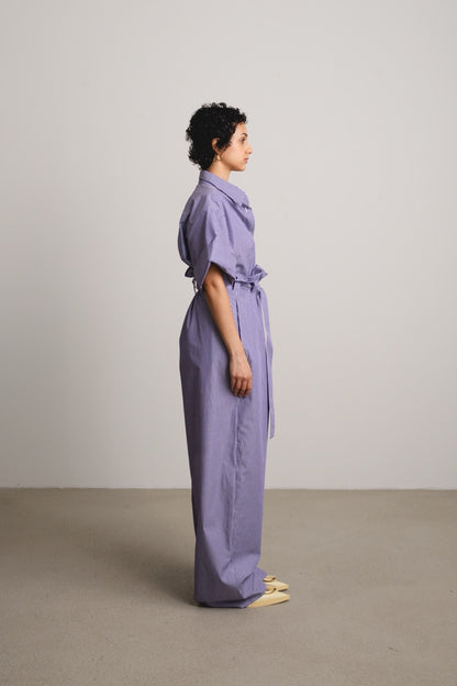 Ruffled Pants "KUSH" / blueberry stripes