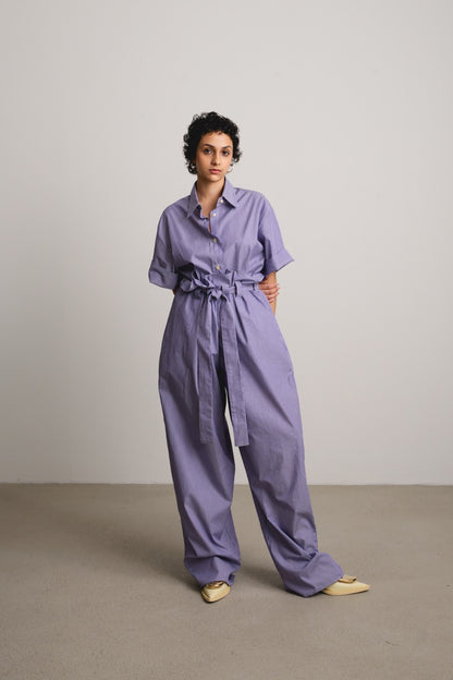Ruffled Pants "KUSH" / blueberry stripes