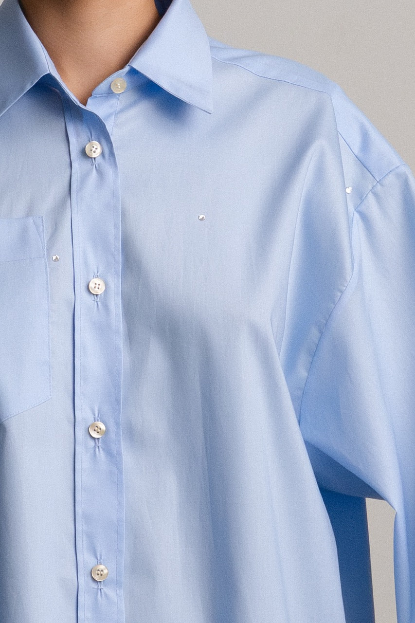 Bow Sleeve Crop Shirt DUSK / sky sparkles