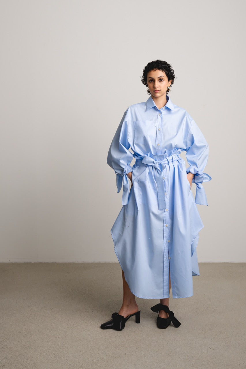 Bow Sleeve Crop Shirt DUSK / sky sparkles