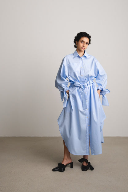 Bow Sleeve Crop Shirt DUSK / sky sparkles