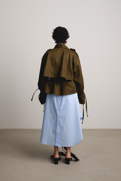 Strappy Trench Jacket MERLE / pond