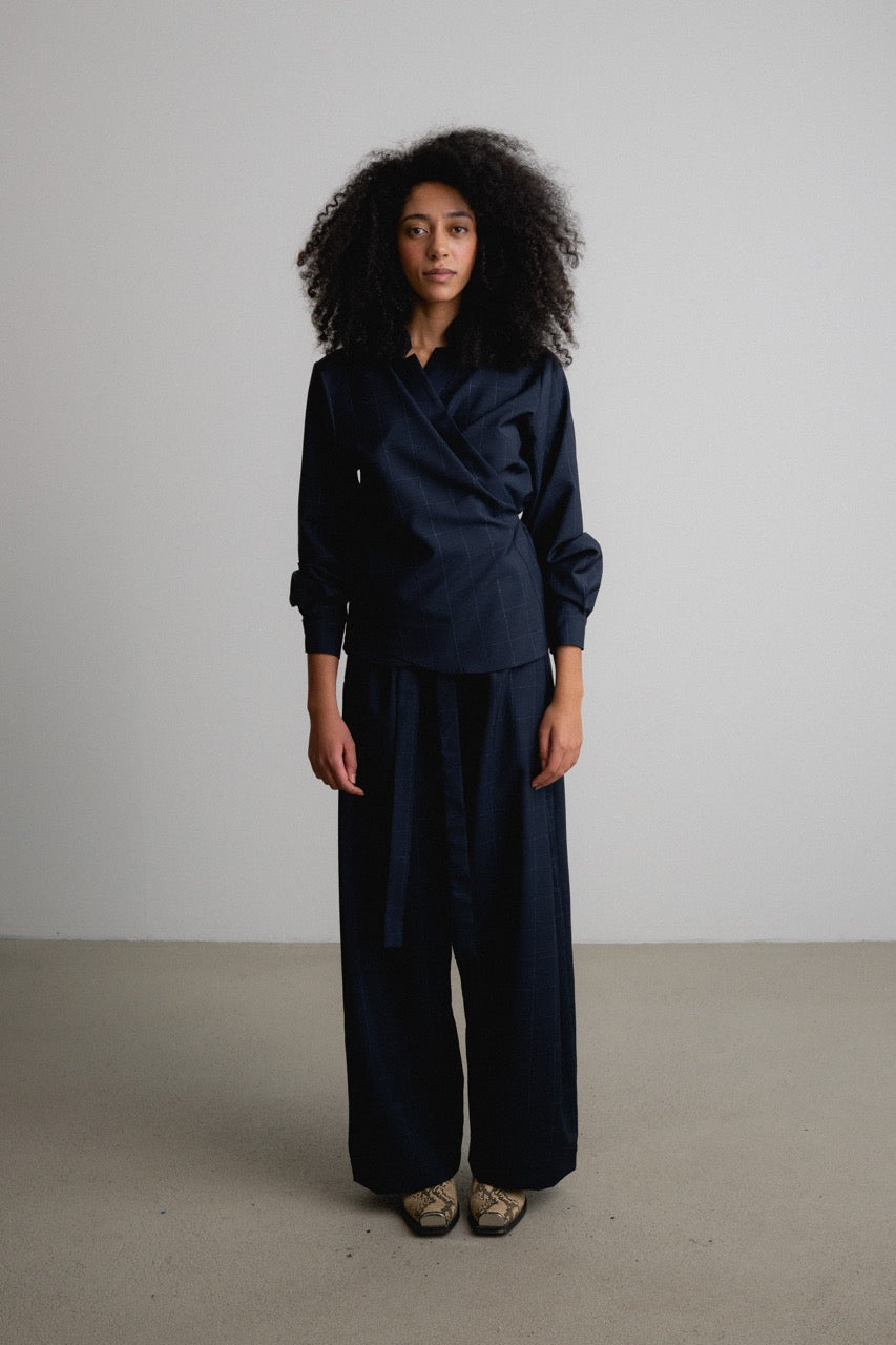 Wrap Top STORMA / gloom check