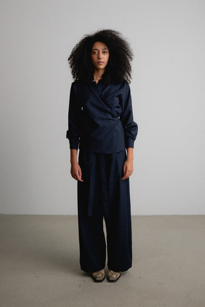 Wrap Top STORMA / gloom check