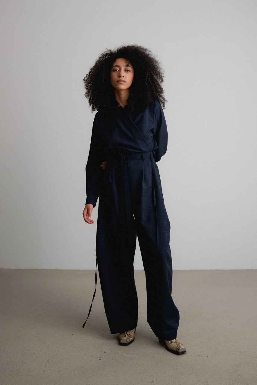 Wrap Top STORMA / gloom check
