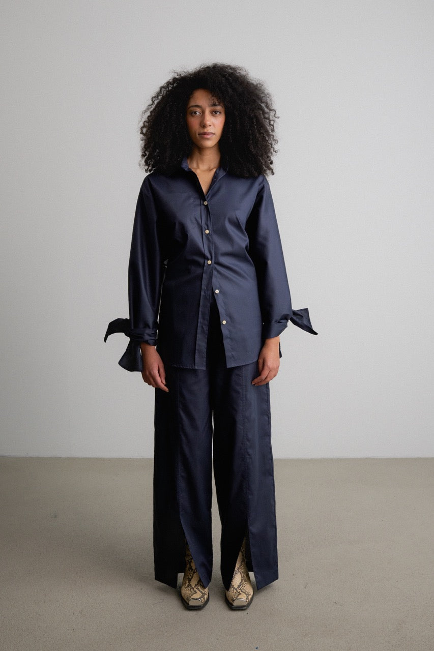 Split Bow Sleeve Shirt DAWN SPLIT / darkest blue