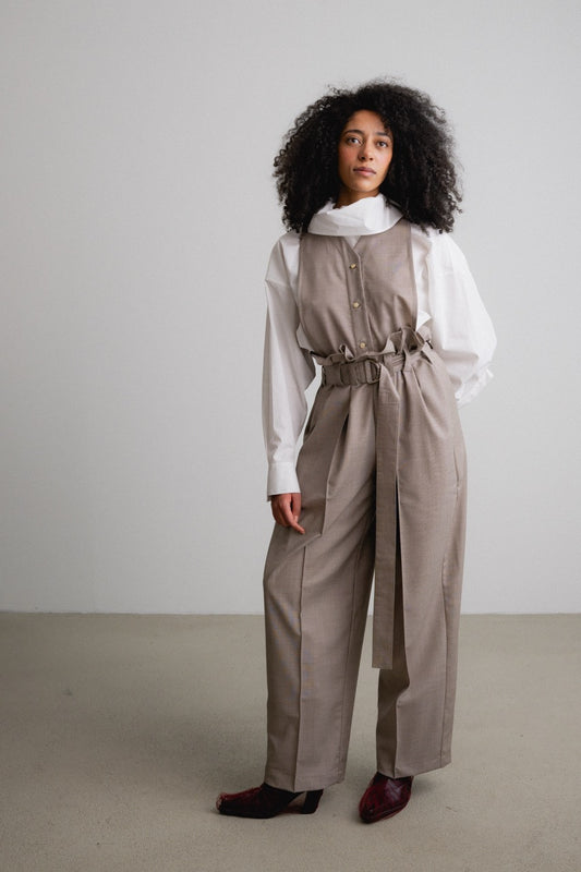 Belted Vest TESSA / bark