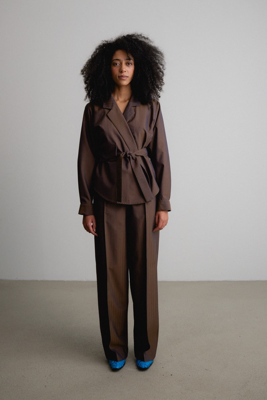 Wrap Revers Shirt RAVEN / gloam