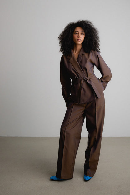 Wrap Revers Shirt RAVEN / gloam