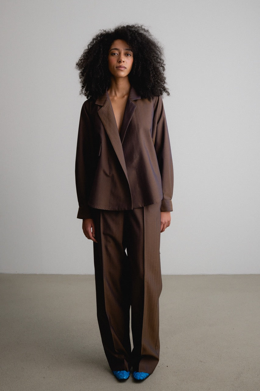 Wrap Revers Shirt RAVEN / gloam