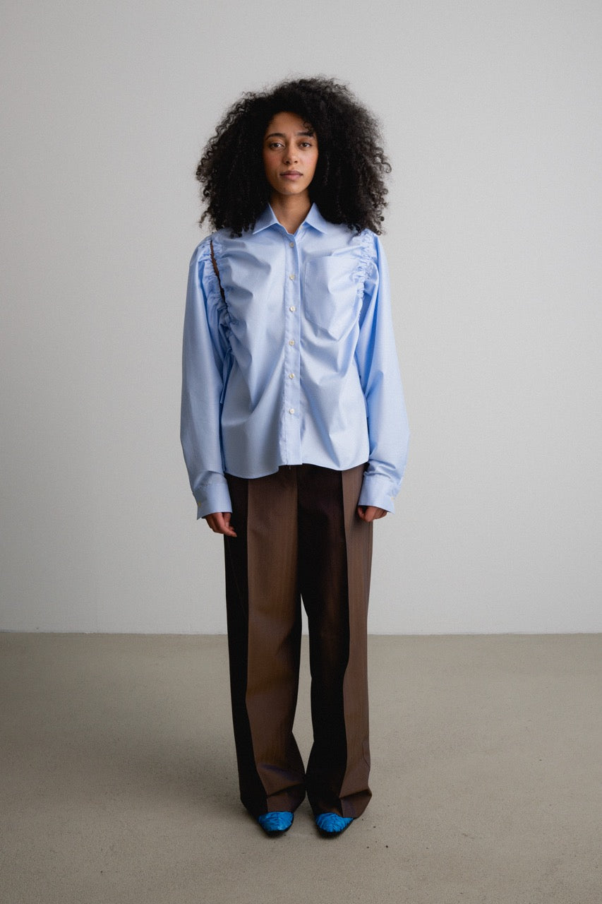 Frill Sleeve Shirt PIRI / sky