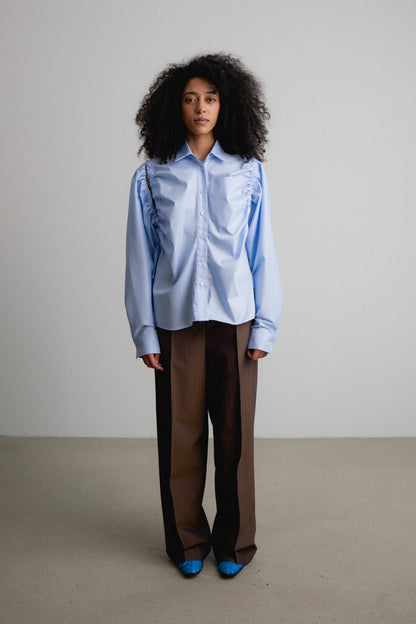Frill Sleeve Shirt PIRI / sky