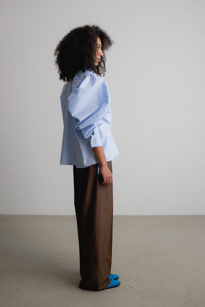 Frill Sleeve Shirt PIRI / sky